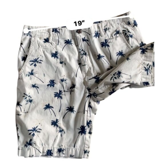 Men's Arizona Jean Co flat front shorts palm tree sz 36 Cotton walking bermuda - Picture 2 of 6
